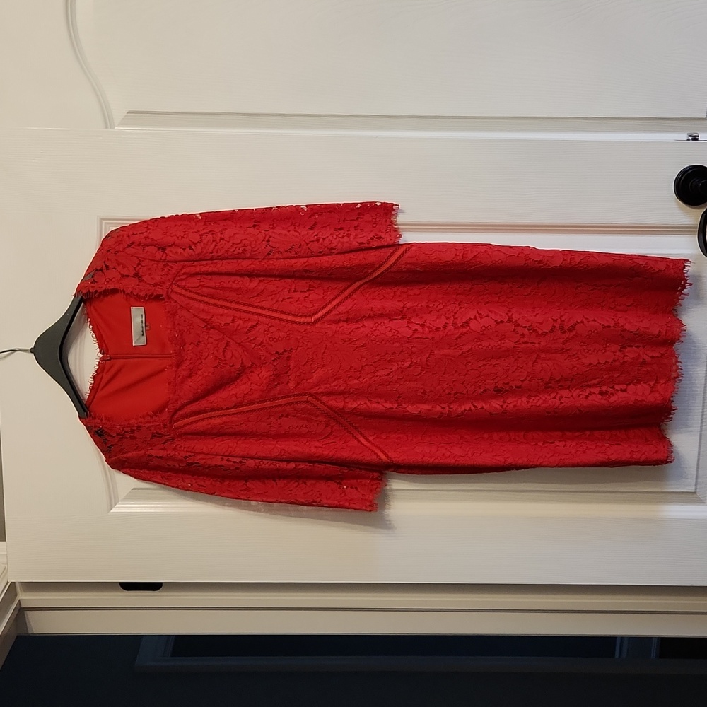 Red lace size 6 double lined dress